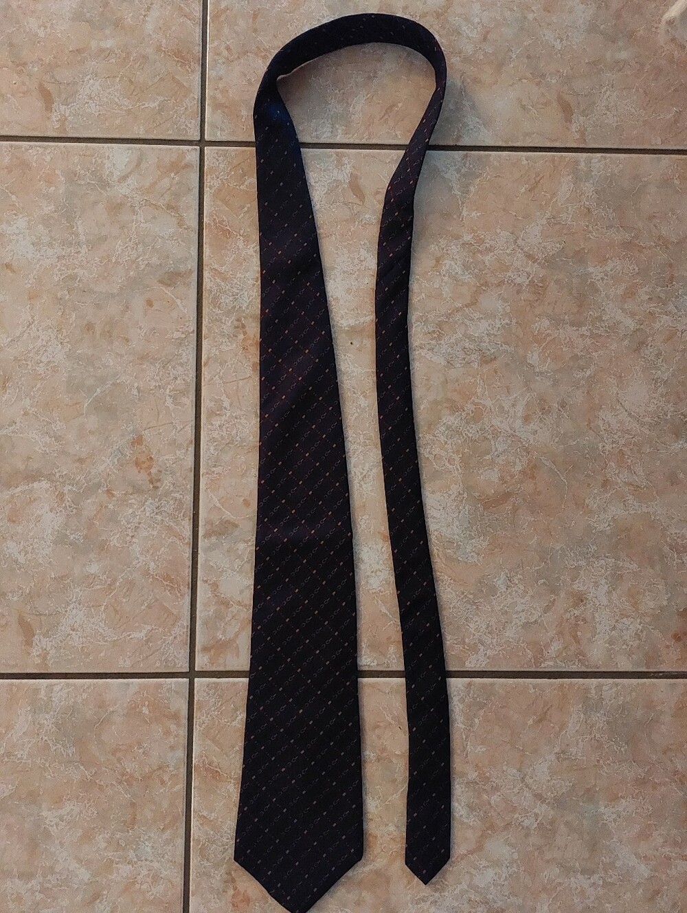 Men’s Bert Pulitzer Navy Tie with Subtle Diagonal Accent